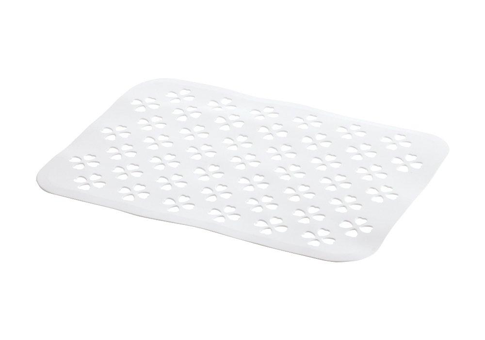 

Richell Sink 45 x x Rubber Sink Clover Antibacterial Treatment Mat, White, 32.5 0.6 cm, Shelly, Mat, Pattern, белый