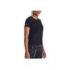 Under Armour Solid Color Running Loose Fitness Knit Crew Neck Short Sleeve T-Shirt Women Tops Black 1375698-001