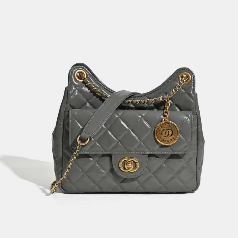 Niche leather messenger bag women's first layer cowhide rhombus chain bag shoulder women's bag