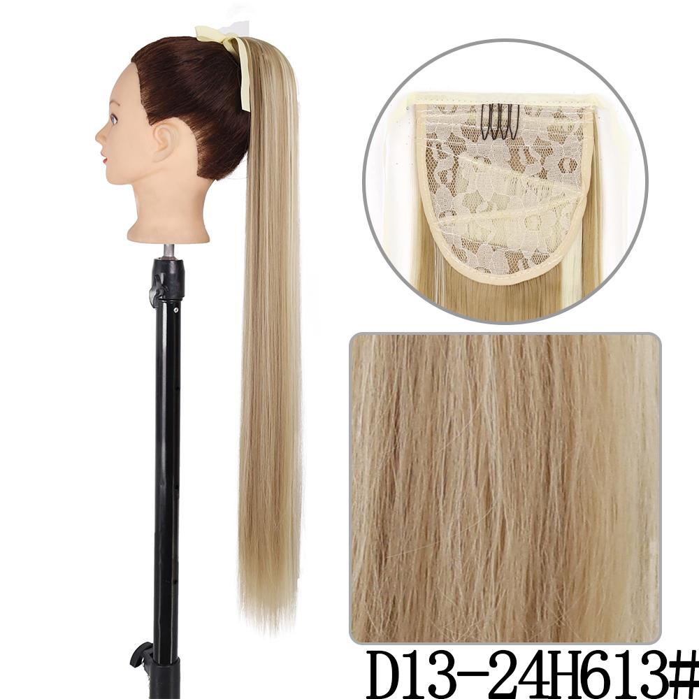 MISS WIG Synthetic 22 Inch Women Ribbons Long Straight Ponytail Hair Extensions Heat Resistant Ponytail Extensions for Women