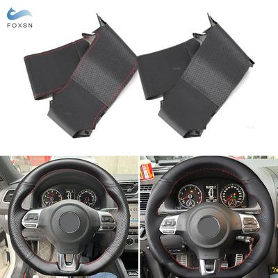Hand-stitched Car Steering Wheel Leather Cover For Golf 6 MK6 2009 - 2014 Polo GTI Scirocco R Passat CC Tiguan R-Line 2010