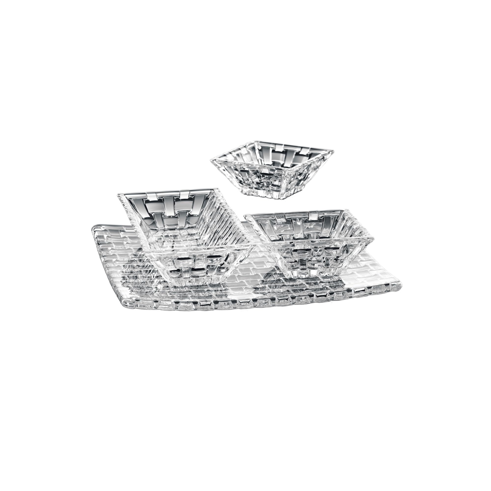 

Nachtmann Bossa Nova Serving Set (3 Bowls + 1 Plate) 97633, 4-Piece Set, Clear Bowl: 17cm, Dip Bowl: 8.5cm, Plate: 21cm