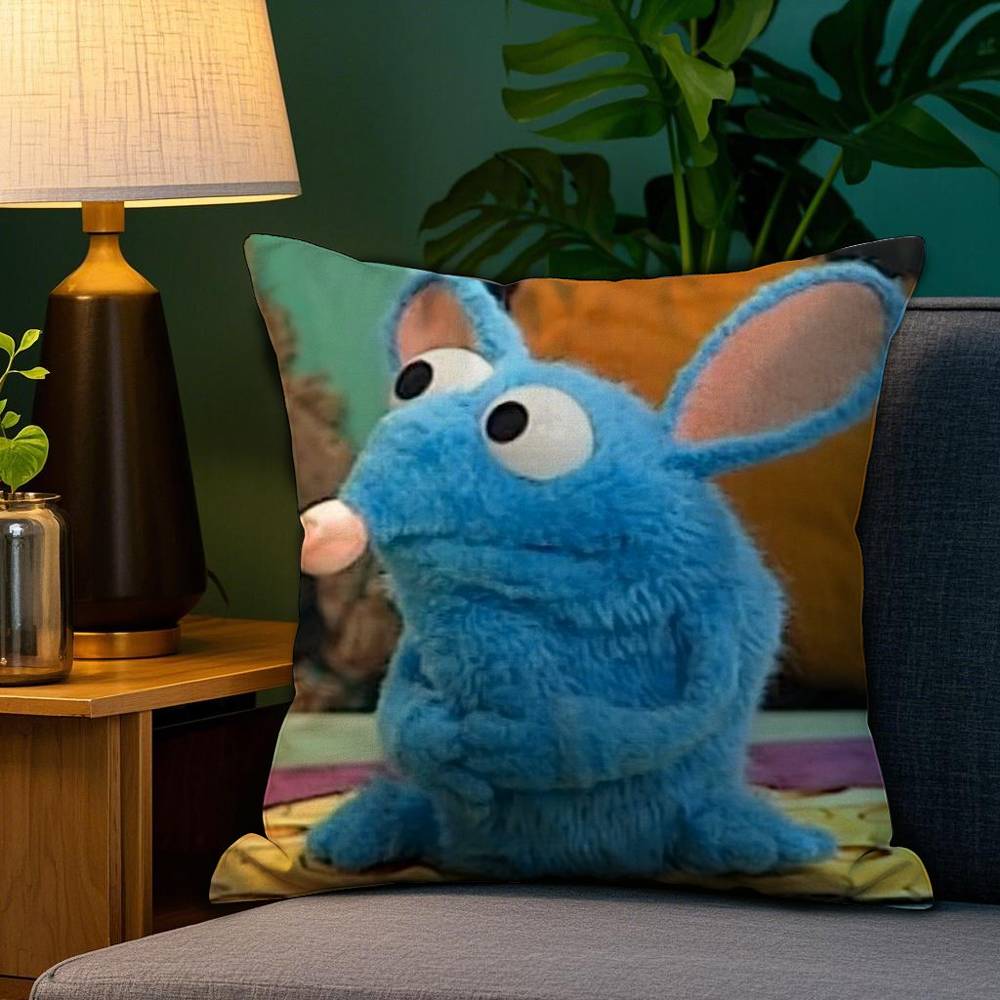 

Blue Mouse T-Tutter Pillow Case Plush Fabric Soft Double Sided Print Sofa Cushion Cover Throw Pillow Covers 12x12Inch