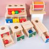 Montessori Holzmünz- und Ballbox Lernspielzeug für Kleinkinder (Alter 1-3)