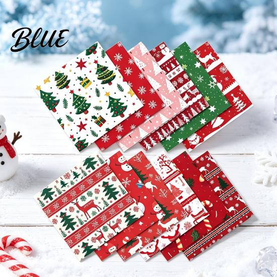 Handmade Greeting Card Supplies 12 Sheet Christmas Scrapbook Paper Winter Holiday Craft 5.9 x Inch Tree Snowflake Paper Snowman Decorative Cardstock