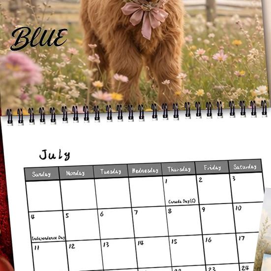 Desk Calendar for Farmhouse Animal Cow Wall 2027 Highland Home Office Calendar Funny Rustic New