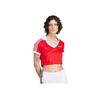 Adidas Originals Trefoil Fotbalové Casual Crop Top Tričko s krátkým rukávem Dámské Topy Červená IR9778