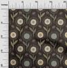 oneOone Cotton Poplin Brown Fabric Dotted Floral Diy Clothing Quilting Fabric Print Fabric By Yard 42 Inch