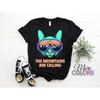 The Meowtains Are Calling Funny Ski Cat T Shirt Cute Snowboarding for Lovers Skiers Snowboarders Outdoor Winter Vintage Washed