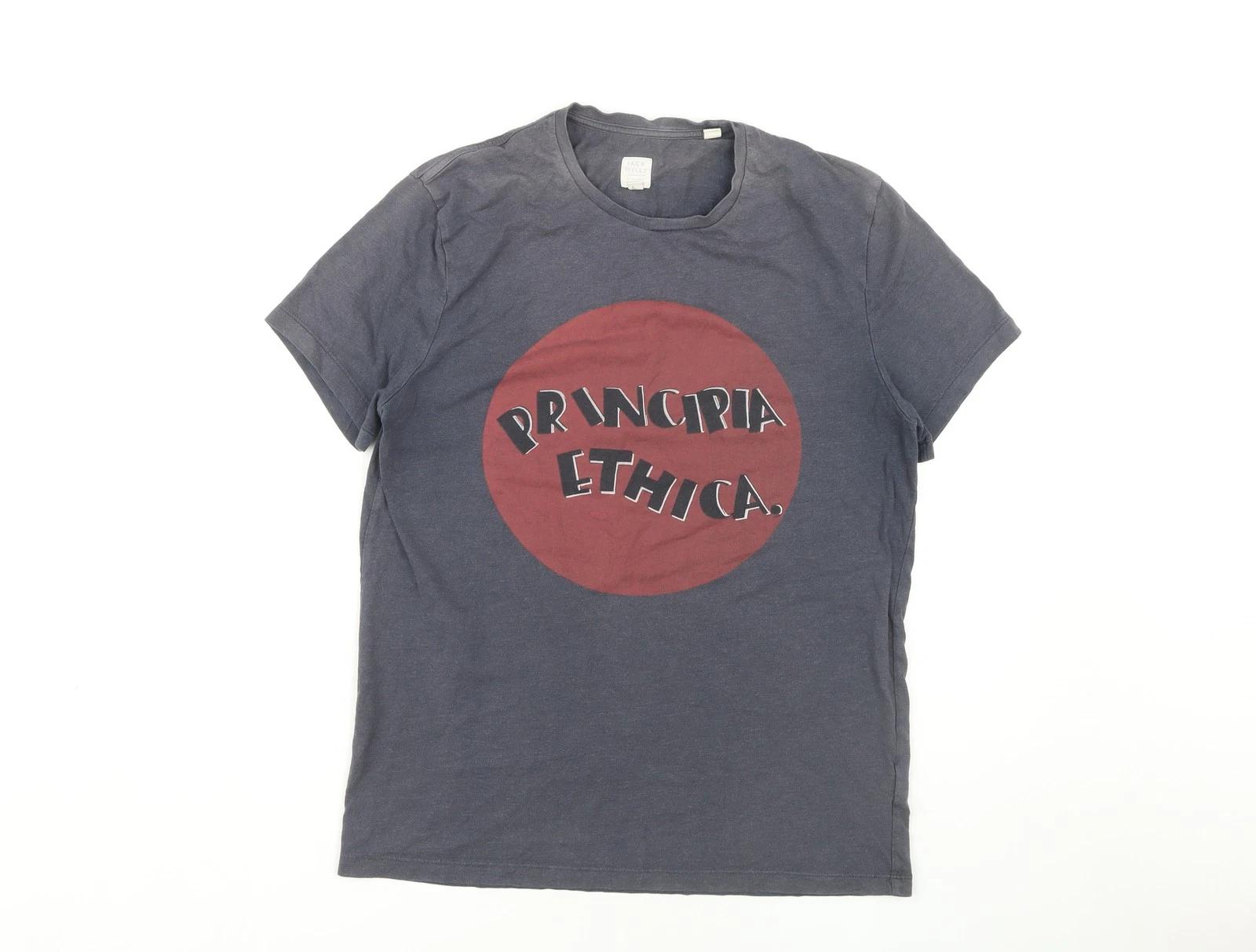 Jack Wills Men s Blue Graphic Print T-Shirt Size S M