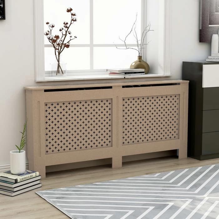 Cache-radiateur en MDF brun - vidaXL - 172x19x81 cm - Fonction décorative et espace additionnel