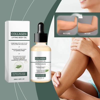 Huile Corporelle Lifting au Collagène Formule Soyeuse Hydratation Réhydratation pour Peau Sèche Cou Poitrine Haut des Bras Cuisses 50ml