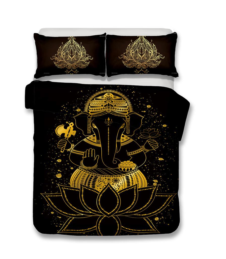 Buddha Duvet Cover Set Religion Mandala Style 3D Print Comforter Cover King Queen Size For Kids Teen Adult Polyester Bedding Set