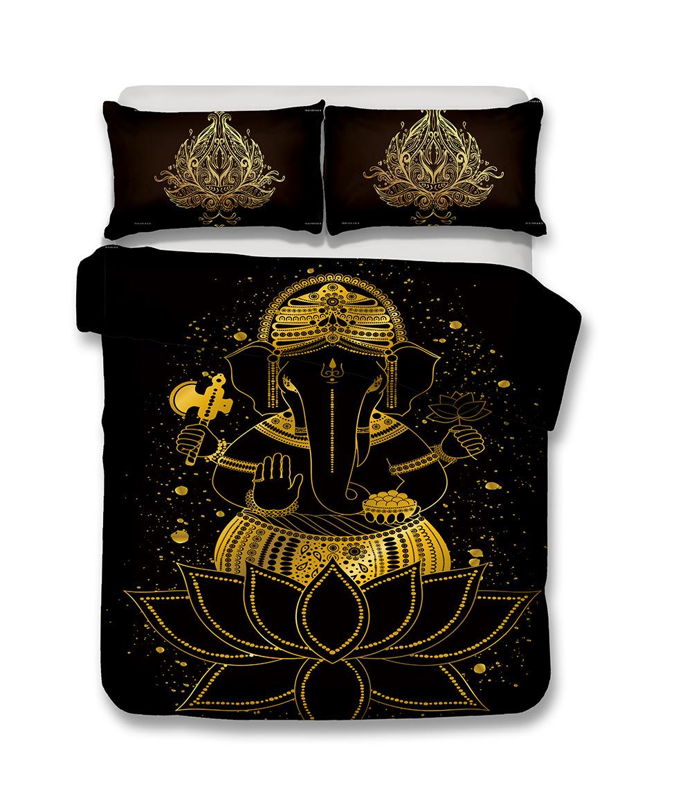 

Comforter Buddha Religion Mandala Style 3D Print Comforter King Queen Size For Kids Teen Adult Polyester Bedding Set Comforter (quilt)-EU Single(135*200cm)3pcs