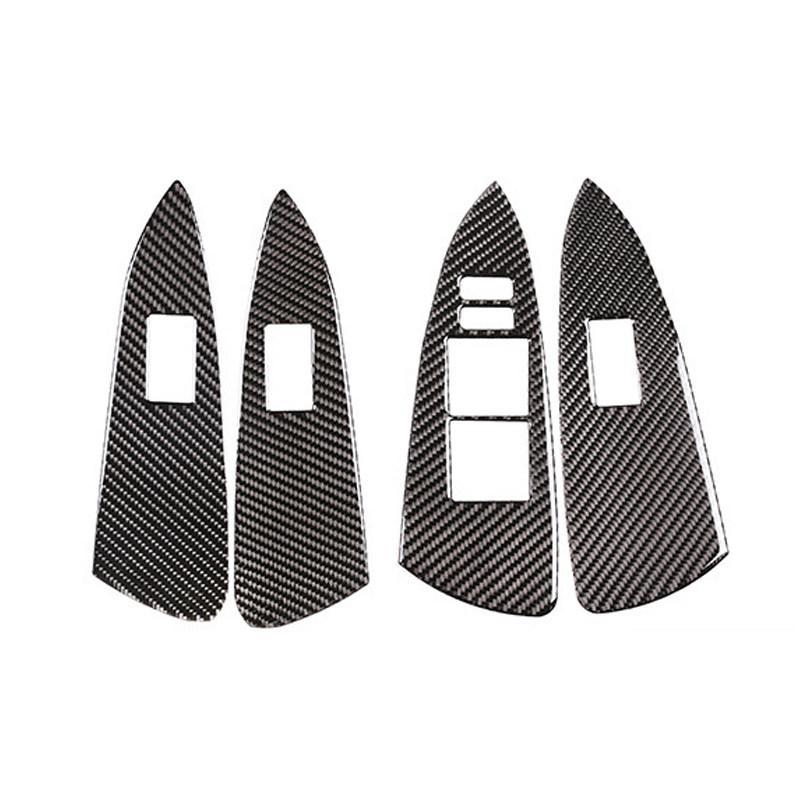For Toyota Rav4 RAV 4 2006 2007 2008 2009 2010 2011 2012 Car Carbon Fiber Door Window Lift Switch Frame Cover Trim