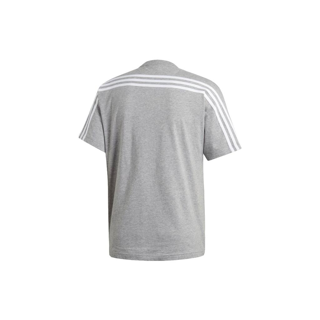 Adidas Logo Print Three-Stripe Casual Breathable Short Sleeve T-Shirt Men Tops Grey EB5275