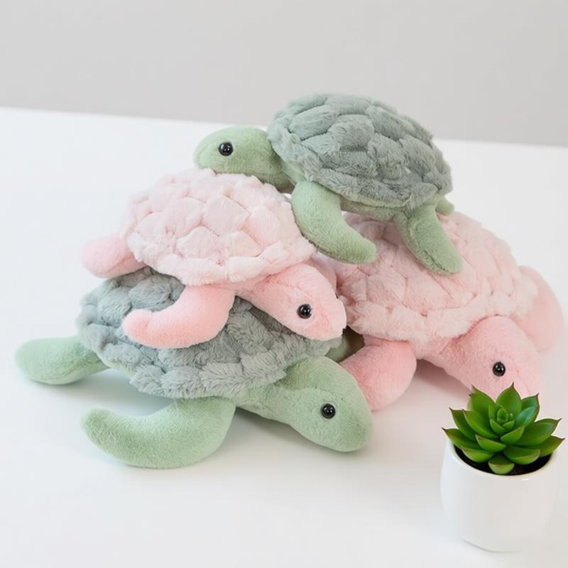 Grüne Rosa Kawaii Schildkröte Plüschtier Weiches Cartoon Meeresschildkröte Stofftier Kissenpuppe Niedliches Komfortgeschenk Jungen Mädchen Kinder Geburtstag