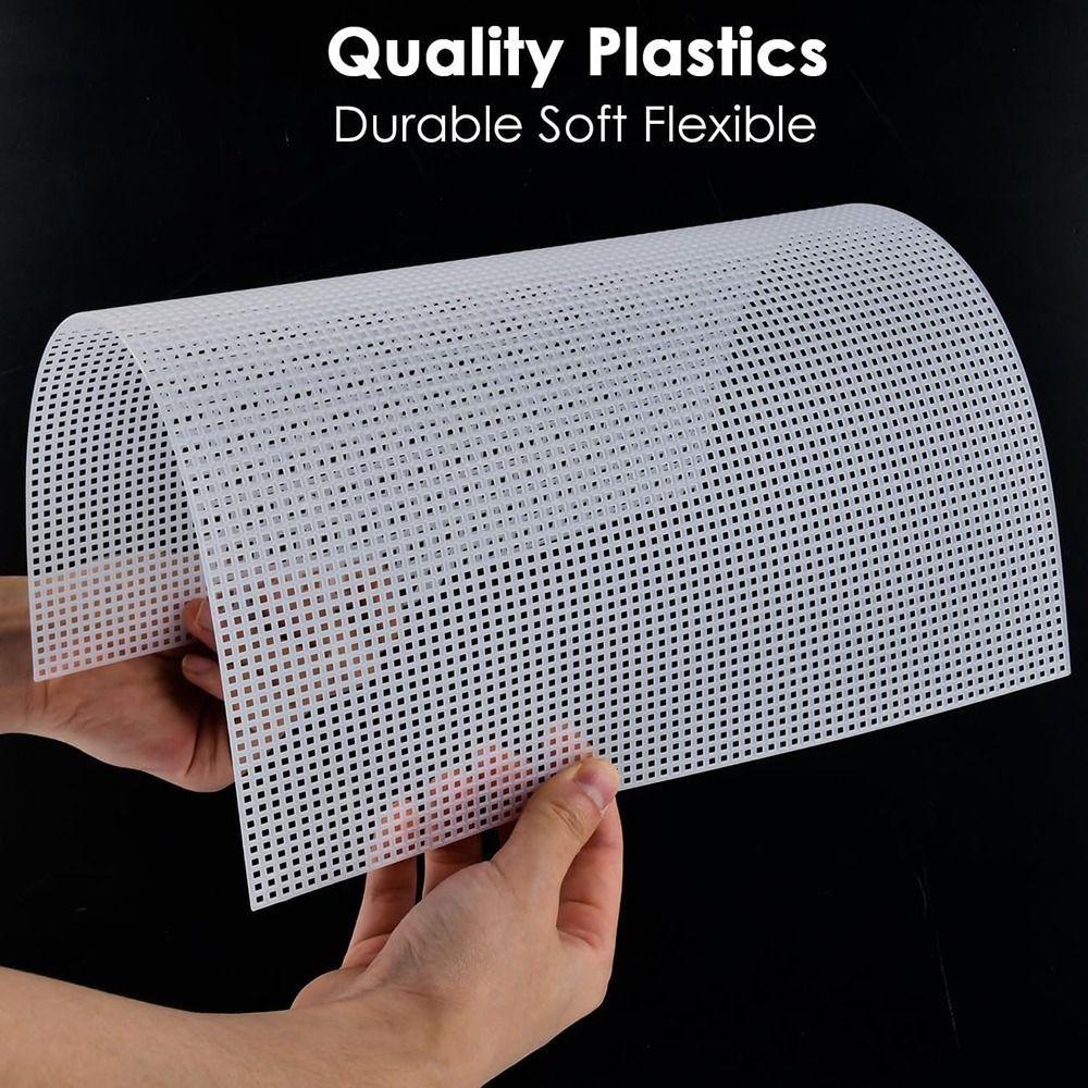 Materiali per Fare Portafogli 7 Pezzi Rete per Borse Plastica Bianca Nera Fogli per Borse 33,5x26CM Copertura a Rete Filato Acrilico Artigianato Maglia