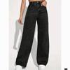 European and American Women's High Waist Slimming Straight Leg Jeans