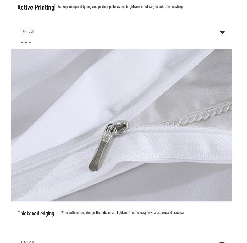 Washed Cotton 4-Piece White Bedding Set for Hotels and Guesthouses, Fitted Sheet Style