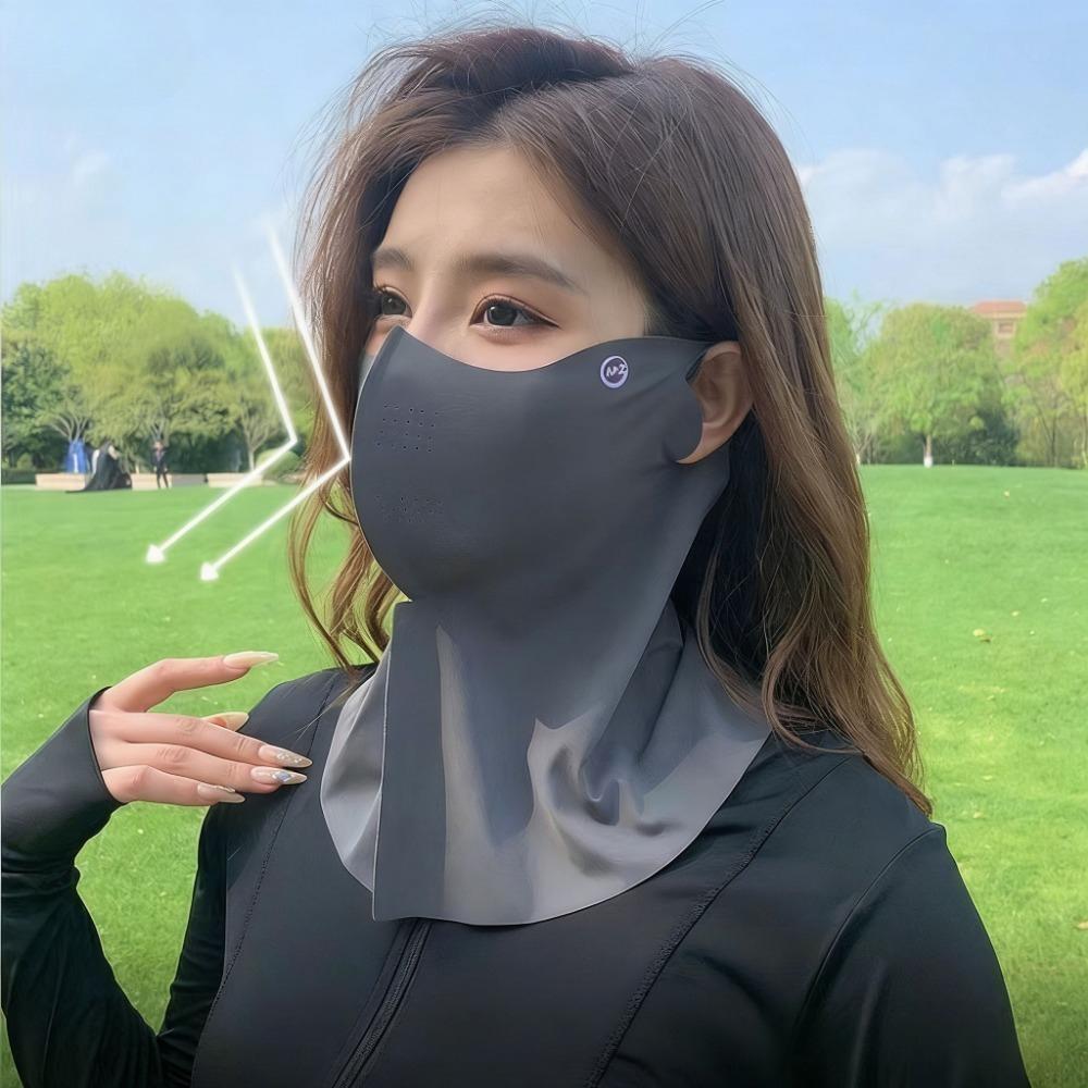 UV Protection Ice Silk Face Cover Washable for Outdoor Workout