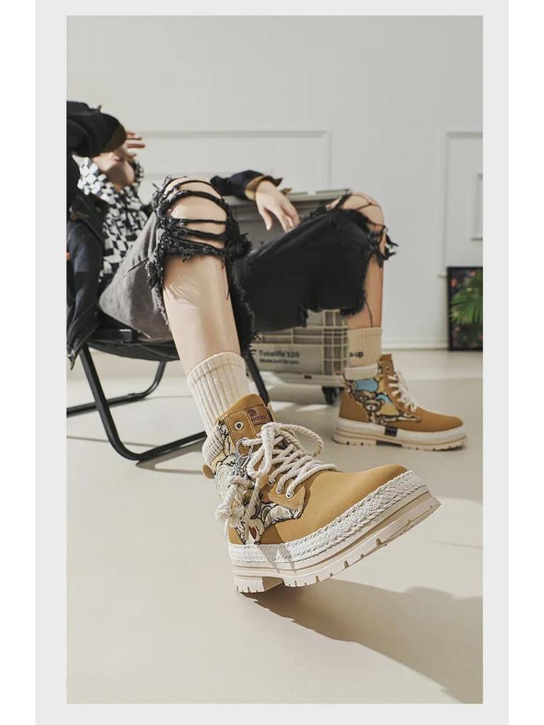 Autumn/Winter High-Top Martin Boots: Casual, Fashionable, Outdoor Motorcycle Boots for Couples.