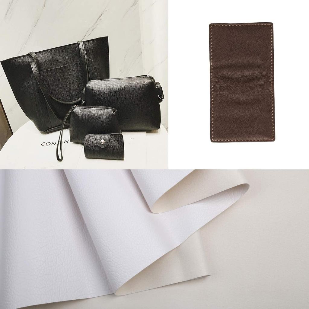 LOKIPA Synthetic Leather Soft Faux DIY Bag Making PVC Lychee 135cm Wide White Fabric, Leather, Supplies, Leather, Pattern, (2M, A)