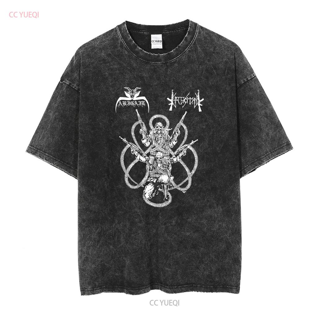 ABIGAIL HATE KOMMAND Split Vintage T Shirt Tour LP Black Metal Sabbat 7 Cassette vintage Washed graphic designer clothes