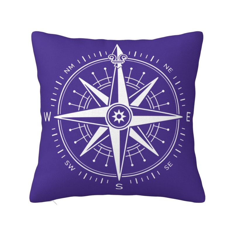 

Vintage Nautical Compass Cushion Covers Soft Captain Anchor Boat Pillow for Sofa Car Square Pillowcase Living Room Decoratio 30x30cm 12x12in