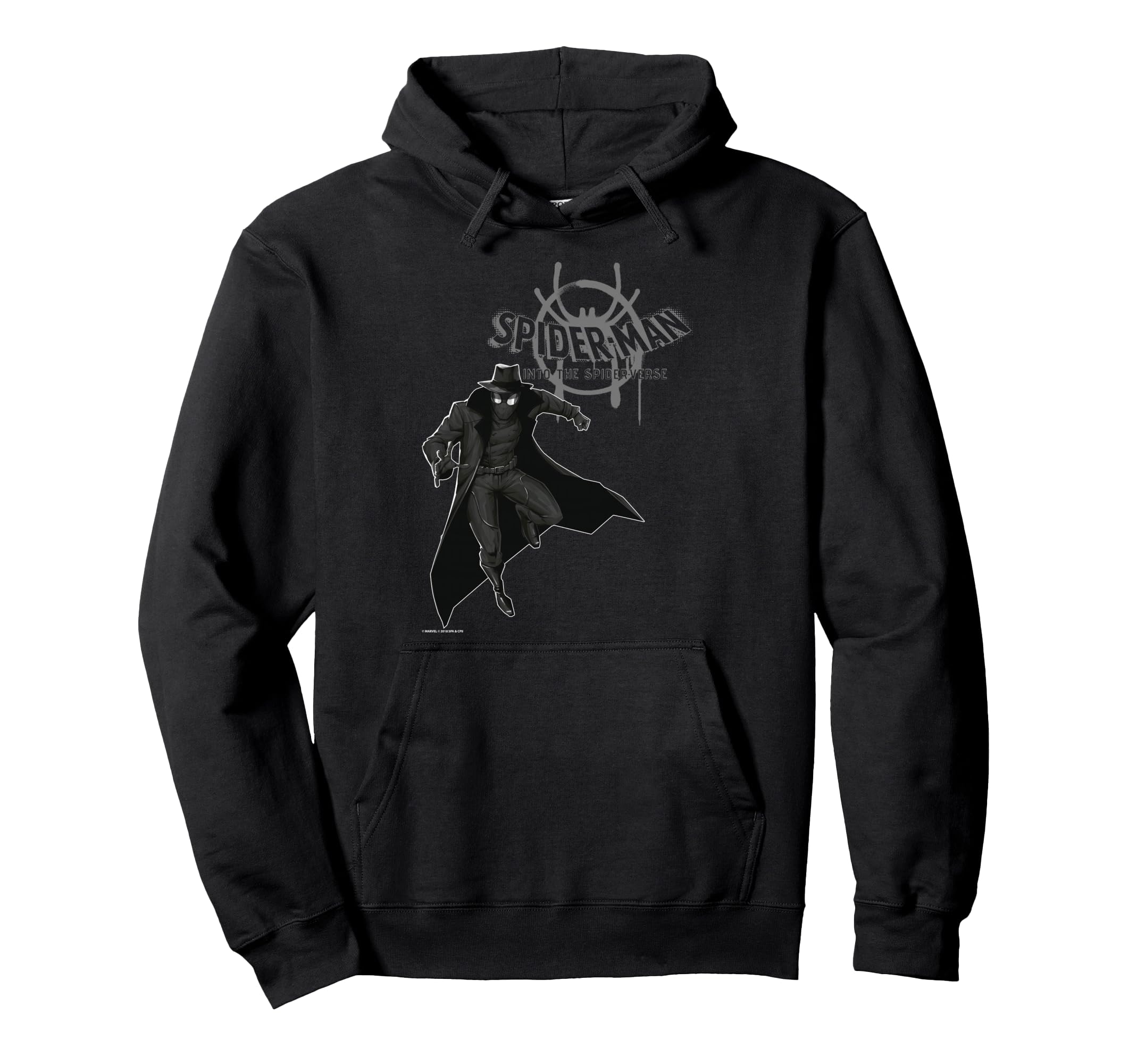 

Marvel Spider-Man Into the Spider-Verse Noir Logo Graphic Hoodie
