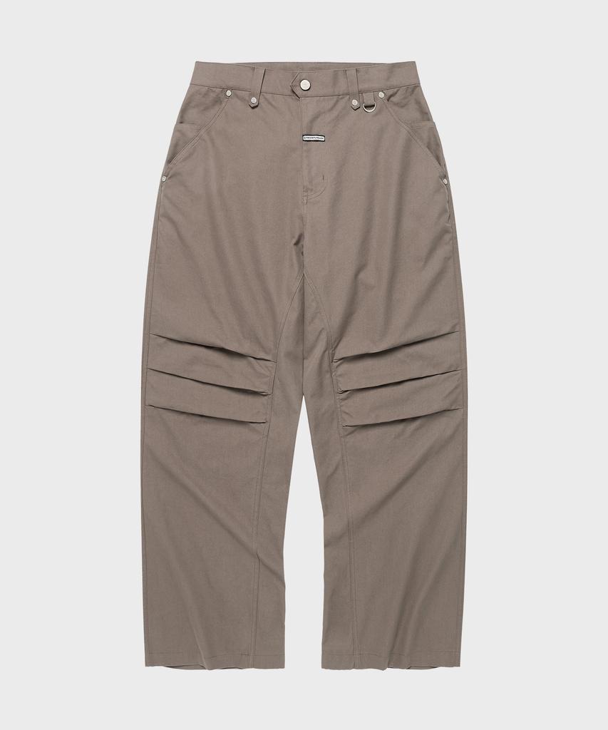 THEVINYLHOUSE Curved Knee Dart Pants Brown