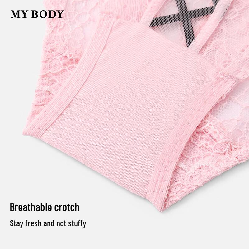 mybody Low-Rise Lace High-Cut Thong Underwear
