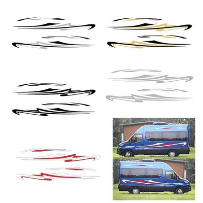 Personalizza Camper Strisce Laterali Carrozzeria Adesivi Facili da Applicare Vinili Decalcomanie Decorative per Rimorchio Motorhome