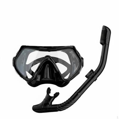 Snorkeling Facepiece and Snorkel Set Myopia Lens Compatible AntiFog Easy To