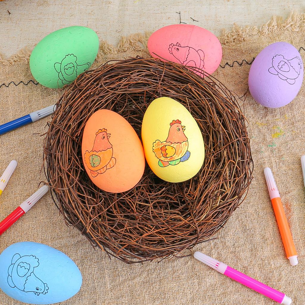 Easter Egg Diy Children'S Hand-Painted Rabbit Chick Simulation Egg Set Graffiti Resurrection Egg Toy