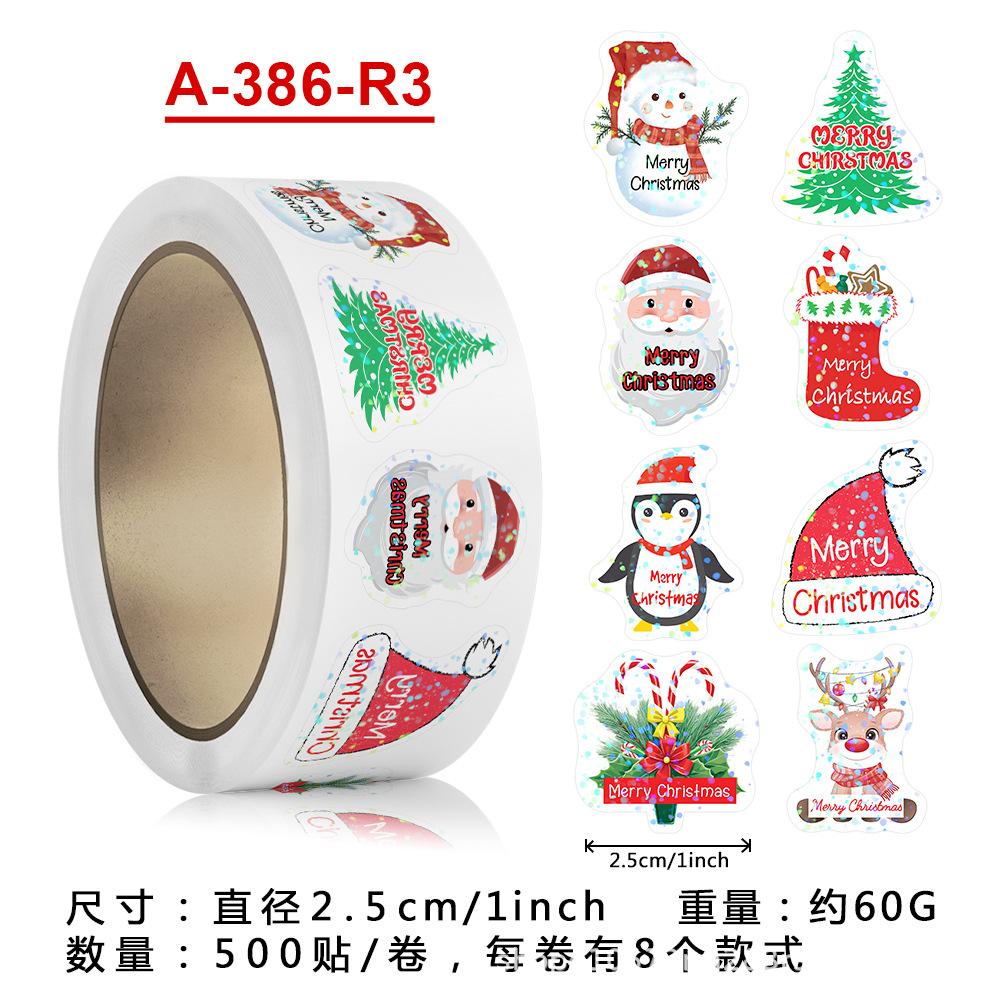 

Рождественская этикетка на рулоне, наклейка для украшения рождественской вечеринки One Size