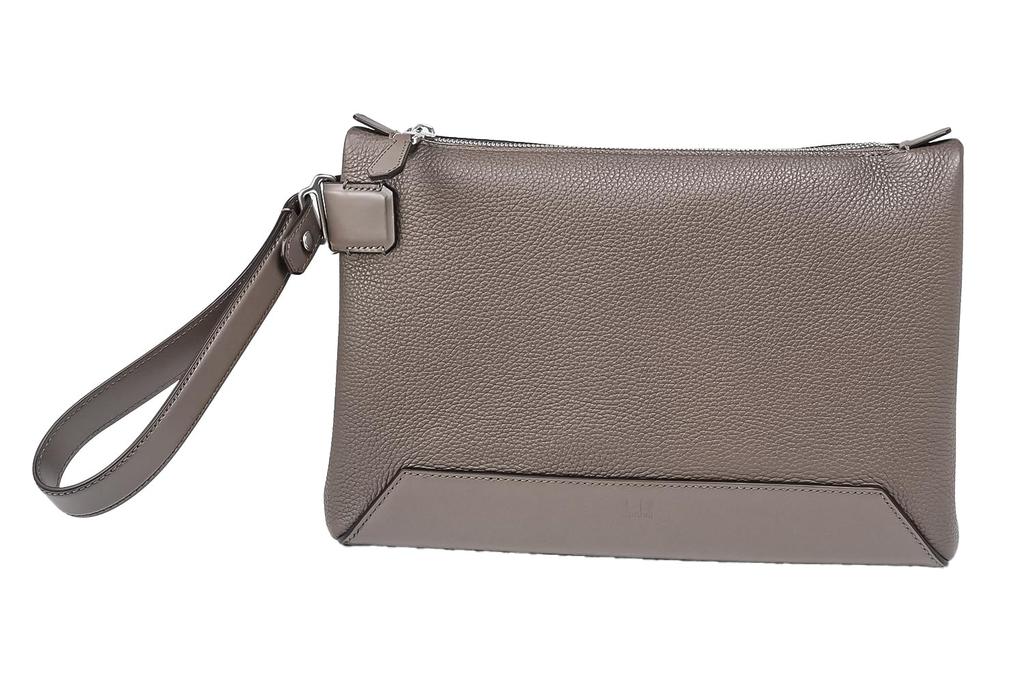 Dunhill 1893 Harness Clutch Zip Second Taupe UK Bag, Pouch, Bag, Men's, (Gray-Brown), 24F3136XA260, [Product Code 24F3136XA260]