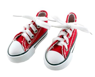 13 Scale 60cm Doll Shoes, Inner Dimensions 70mm, Canvas Sneakers (Red)