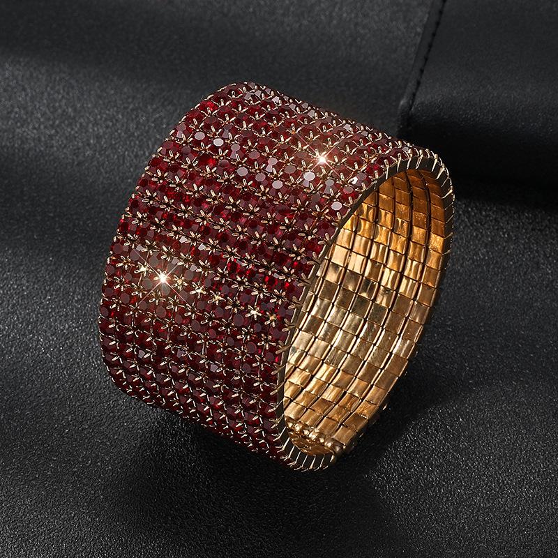 Bridal bracelet gold and silver full diamond bracelet exaggerated crystal rhinestone bracelet elastic bracelet women