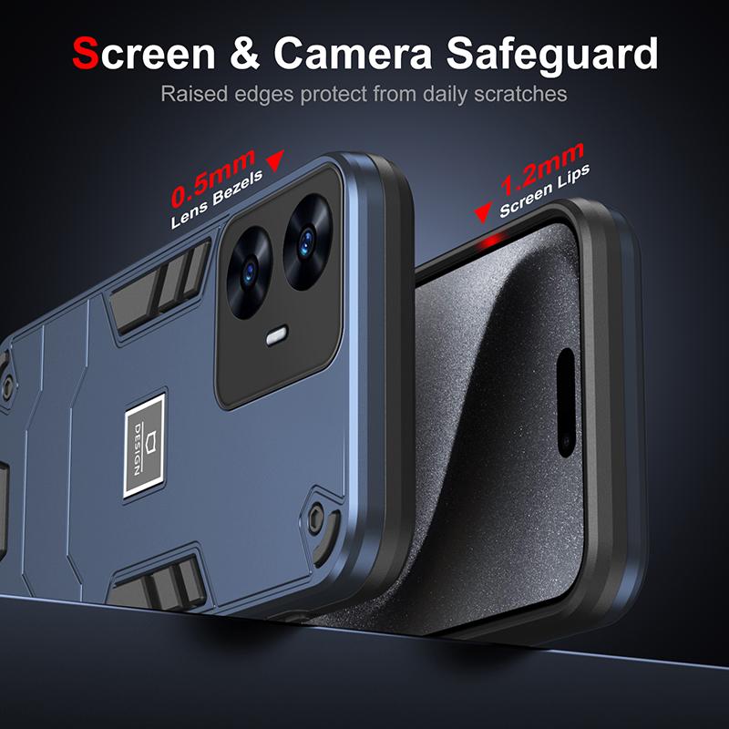 For Realme C51 C53 C55 Armor Magnetic Hard PC Phone Case For Realme C53 For Realme C55 Lens Protection Shockproof Cover