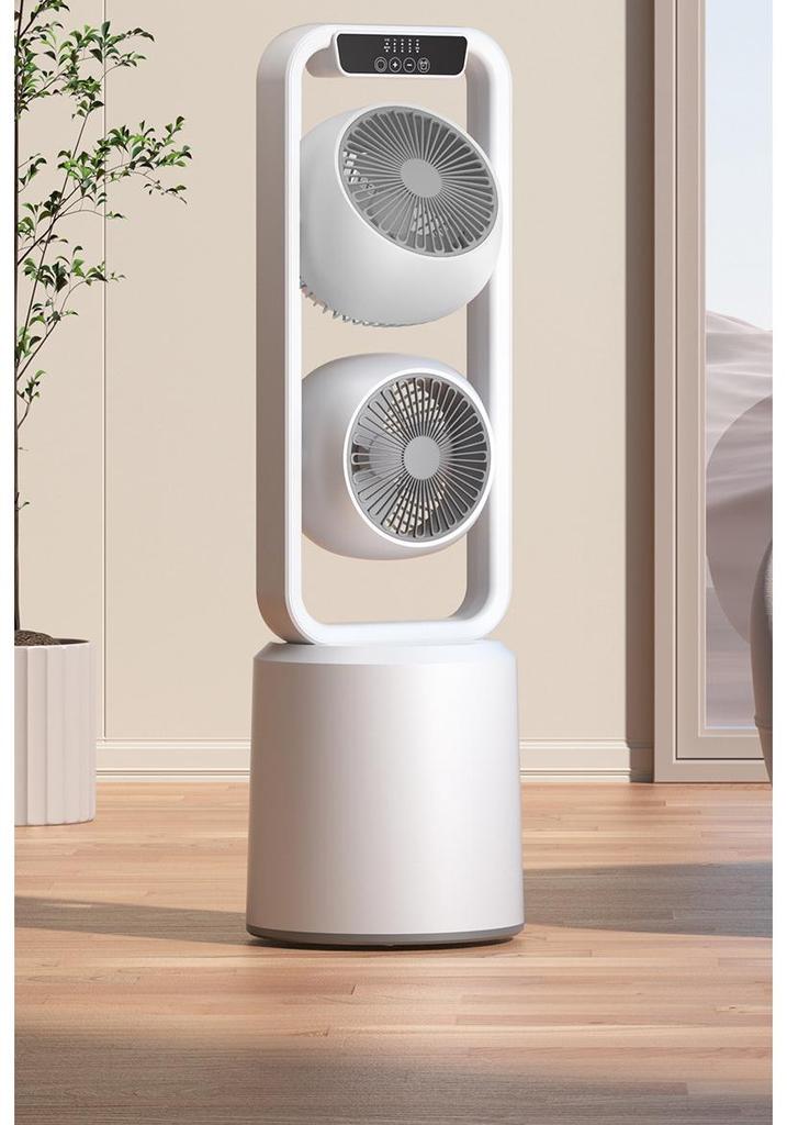 Ventilatore Circolatore da Pavimento e da Scrivania a Doppio Uso - Versione Standard, Doppio Strato, Bidirezionale per Casa e Ufficio.