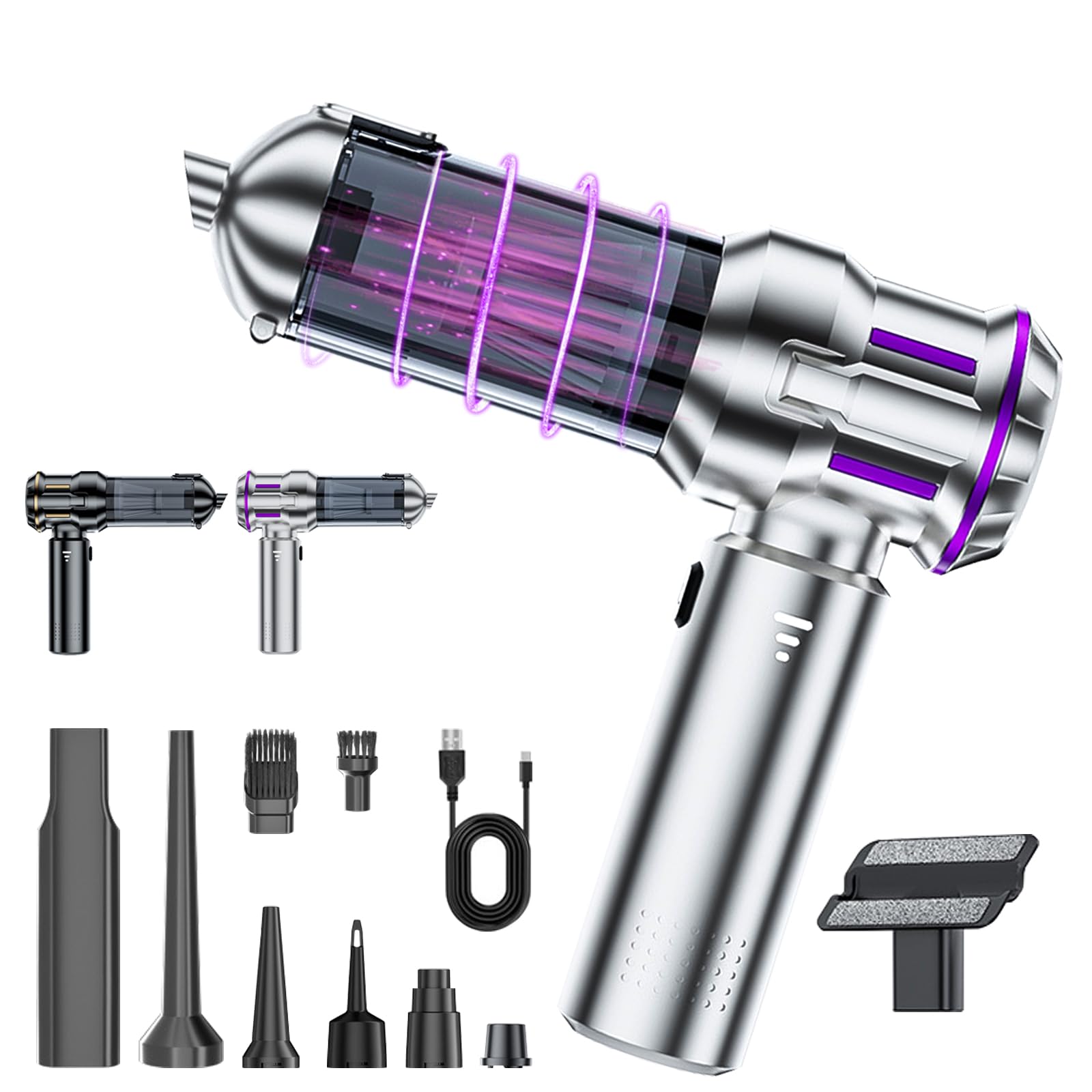 

1 Pc cordless Compressed Duster & 4-in-1 Vacuum Cleaner with 136000 & Brushless Motor with 16000Pa | Powerful Blower for PC | Car | Home Cleaning | One Size