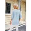 Spring and Summer Solid Colour Shirt V-neck Pullover Loose Top for Women