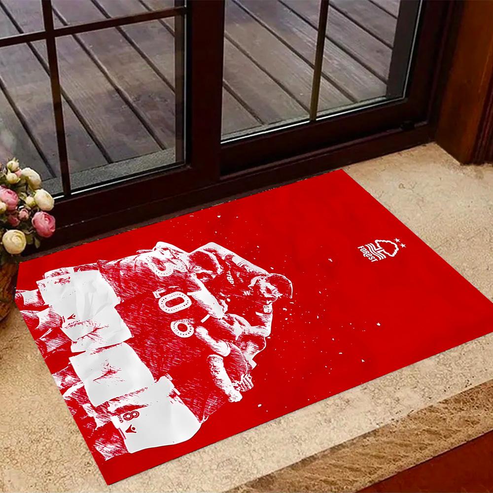 Red Tree Forest Logo Themed Anti-Slip Rugs - Polyester Home Decor, Suitable for Bedrooms, Living Rooms, Doorways, Studios, and Decorations
