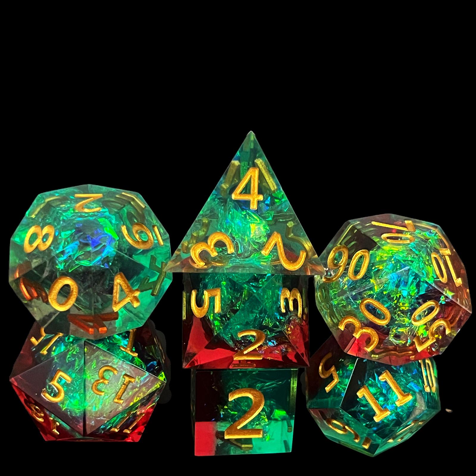 XINRONG Resin Dice Christmas Color Scheme Board Game Role Play Dungeons and Dragons Map