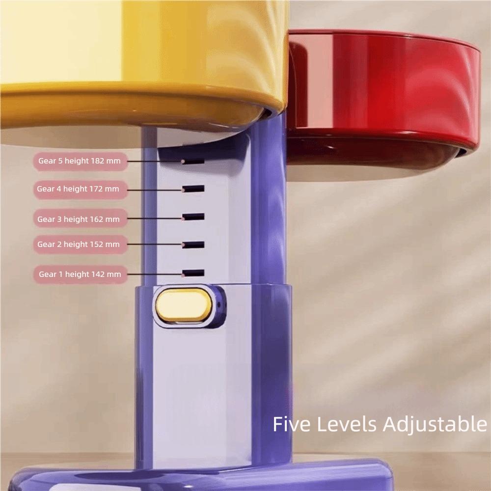 Adjustable Height Double Dog Bowl Anti-Leakage High Legged Bowl Suction Cup Pet Bowl for Cats Dogs