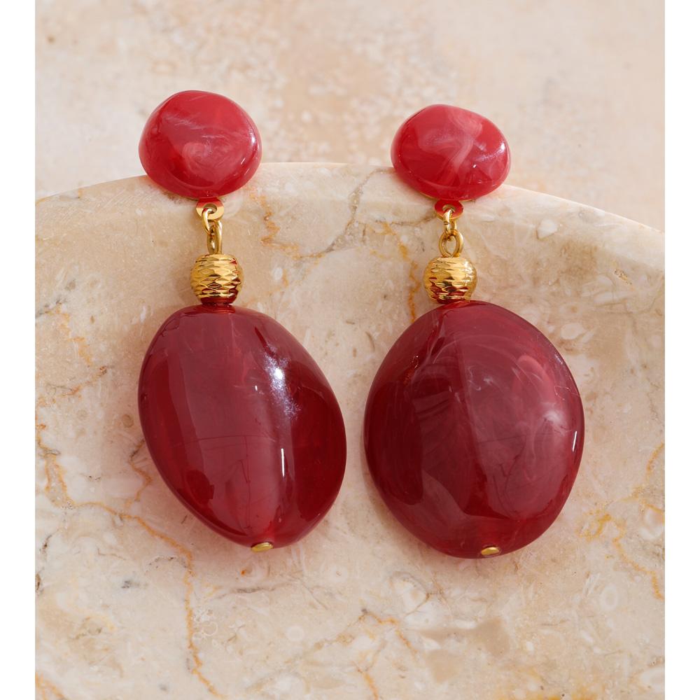 Yhpup Waterproof 3 Color Resin Round Drop Earrings for Women Stainless Steel Spring Summer Charm Stylish Earrings Jewelry 2026