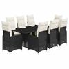 VidaXL Ensemble de bistro de jardin 9 pcs coussins noir poly rotin 3277142