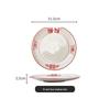 Set di Piatto Rotondo Rosso Ceramica Retrò Doppia Felicità - Piatto Basso, Piatto Piatto, Piatto per Hot Pot, Piatto per Carne, Piatto per Salsa e Piatto per Pesce per Tavola da Ristorante.