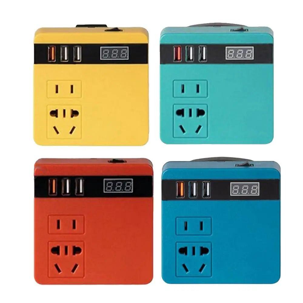 1Pcs 18V 20V To 220V Battery Inverter Multifunctional 120W Smart Transformer Household Dual Plug Outdoor Work Inverter
